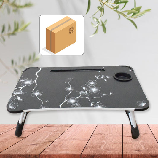 Laptop Table Foldable Portable Notebook Bed Lap Desk Tray Stand Reading Holder with Coffee Cup Slot for Breakfast, Reading & Movie Watching. - infinityexculsivestore.com