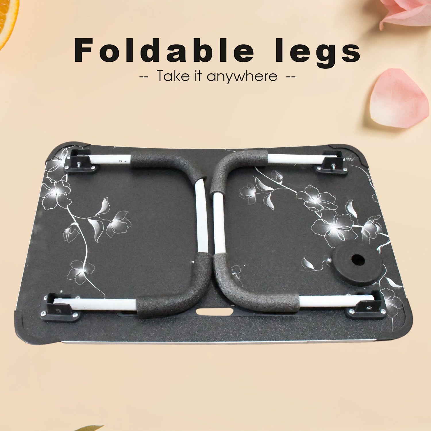 Laptop Table Foldable Portable Notebook Bed Lap Desk Tray Stand Reading Holder with Coffee Cup Slot for Breakfast, Reading & Movie Watching. - infinityexculsivestore.com