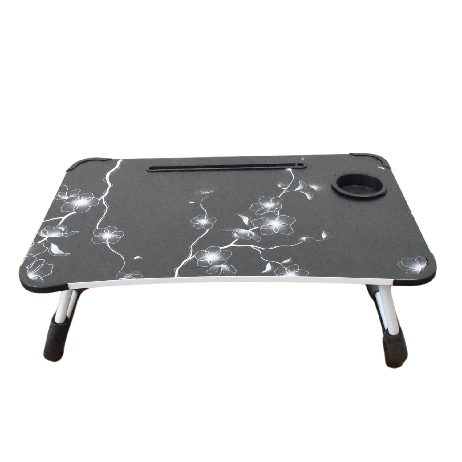 Laptop Table Foldable Portable Notebook Bed Lap Desk Tray Stand Reading Holder with Coffee Cup Slot for Breakfast, Reading & Movie Watching. - infinityexculsivestore.com