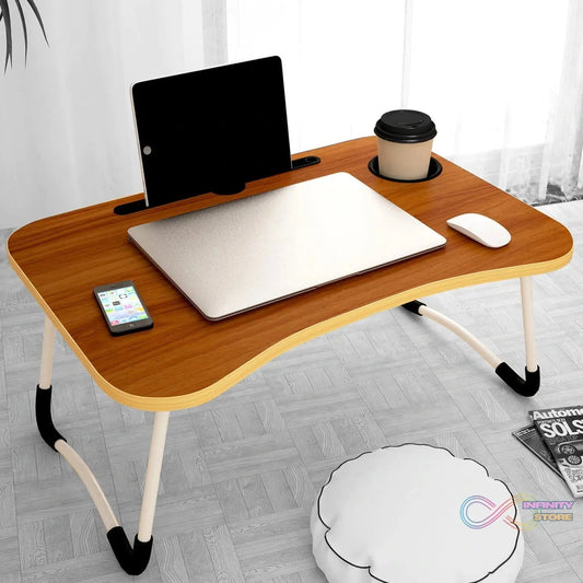 Laptop Table Foldable Portable Notebook Bed Lap Desk Tray Stand Reading Holder with Coffee Cup Slot for Breakfast, Reading & Movie Watching. - infinityexculsivestore.com