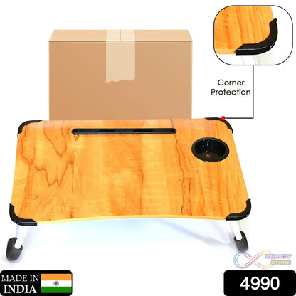 Laptop Table Foldable Portable Notebook Bed Lap Desk Tray Stand Reading Holder with Coffee Cup Slot for Breakfast, Reading & Movie Watching. - infinityexculsivestore.com