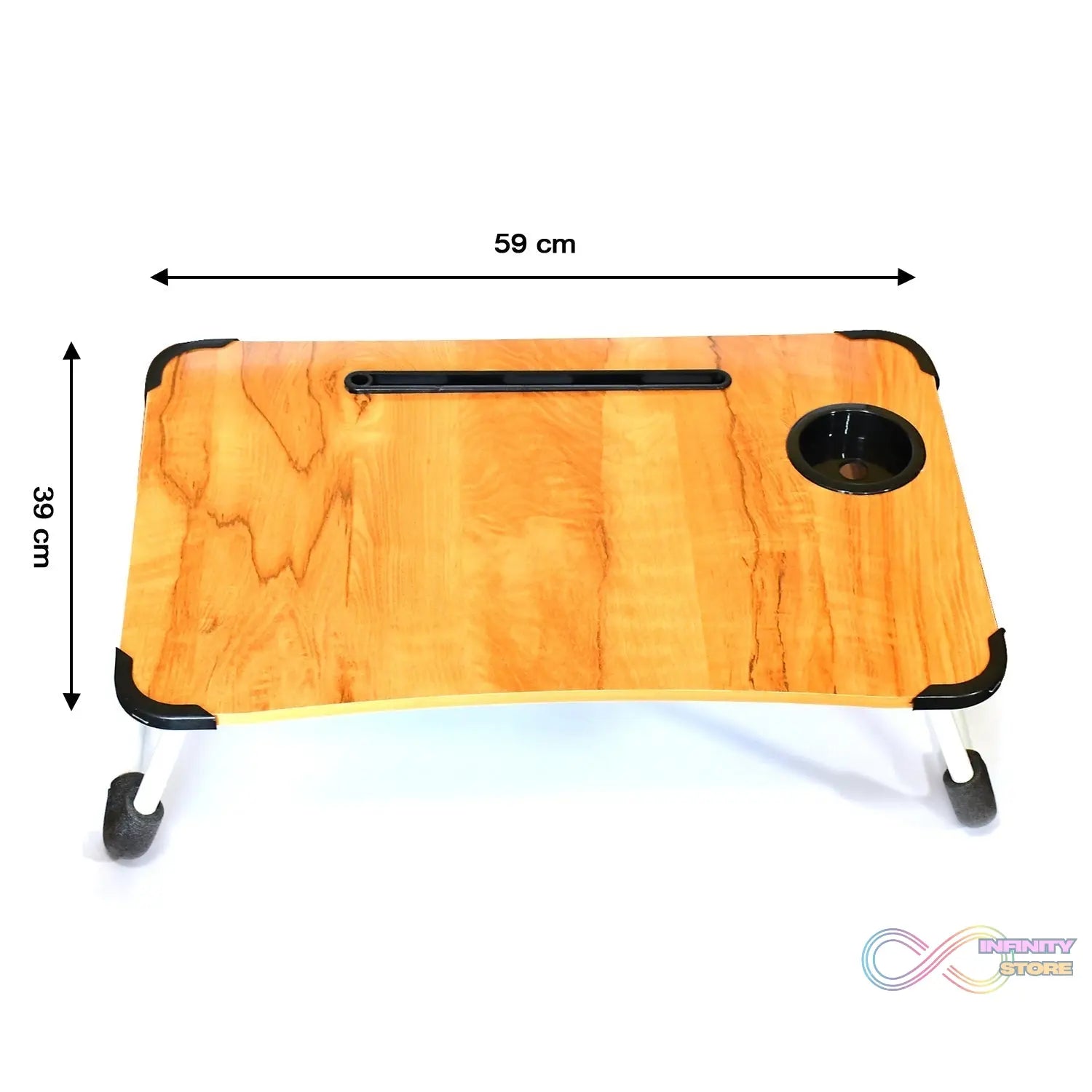 Laptop Table Foldable Portable Notebook Bed Lap Desk Tray Stand Reading Holder with Coffee Cup Slot for Breakfast, Reading & Movie Watching. - infinityexculsivestore.com