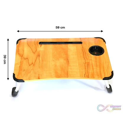 Laptop Table Foldable Portable Notebook Bed Lap Desk Tray Stand Reading Holder with Coffee Cup Slot for Breakfast, Reading & Movie Watching. - infinityexculsivestore.com