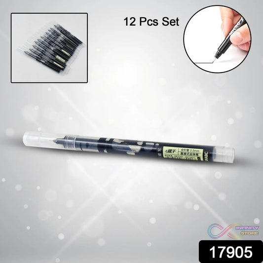 Large Black Roller ball Pens / Gel Pen Set Drawing Writing Pen 0.5 mm (12 Pcs Set) - infinityexculsivestore.com