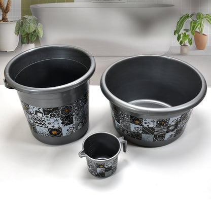 Large Capacity Plastic Bathroom Set of 7Pieces (1pc Big Tub, 1pc bucket,1pc , 1pc Mug, 1pc Soap Case, 1pc , 1pc Stool) - infinityexculsivestore.com