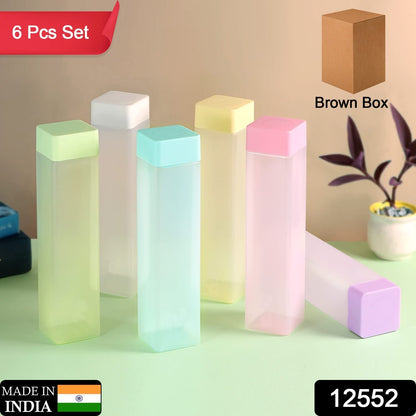 Large Capacity Plastic Water Bottle | Set of 6 | Square Water Bottle (940ml each) - infinityexculsivestore.com