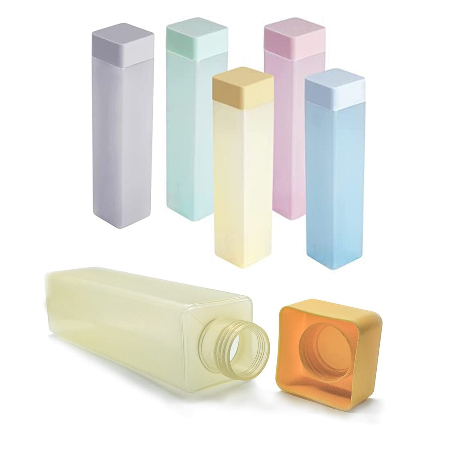 Large Capacity Plastic Water Bottle | Set of 6 | Square Water Bottle (940ml each) - infinityexculsivestore.com