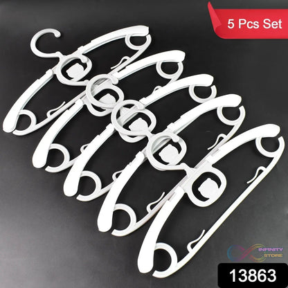 Large Dress Hanger Plastic Adjustable Cloth Hanger (5 pcs Set) - infinityexculsivestore.com