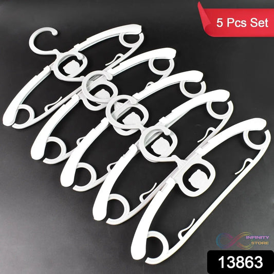 Large Dress Hanger Plastic Adjustable Cloth Hanger (5 pcs Set) - infinityexculsivestore.com