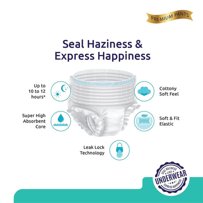 Large - Extra Large Senior care Adult Pull Up Diaper Pants (Waist Size (90 - 140 Cm | 35 - 55 Inch) Adult Diapers ( Large - Extra Large L - XL10Pc) - infinityexculsivestore.com