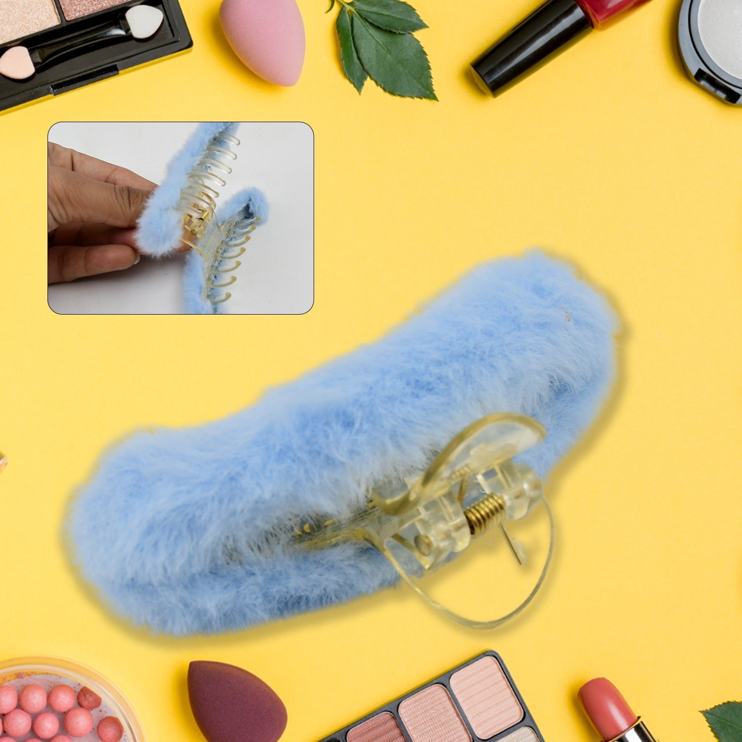 Large Plush Hair Claw Clips Fur Hair butterfly (1 Pc / Mix Design) - infinityexculsivestore.com