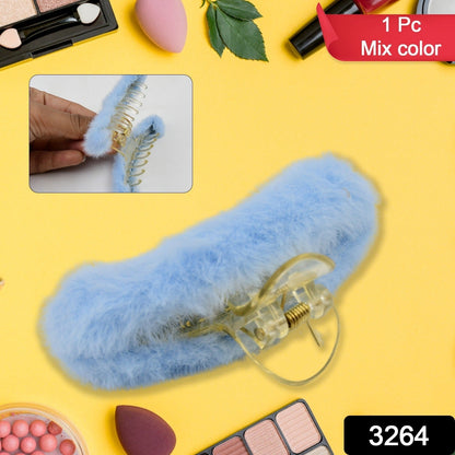 Large Plush Hair Claw Clips Fur Hair butterfly (1 Pc / Mix Design) - infinityexculsivestore.com