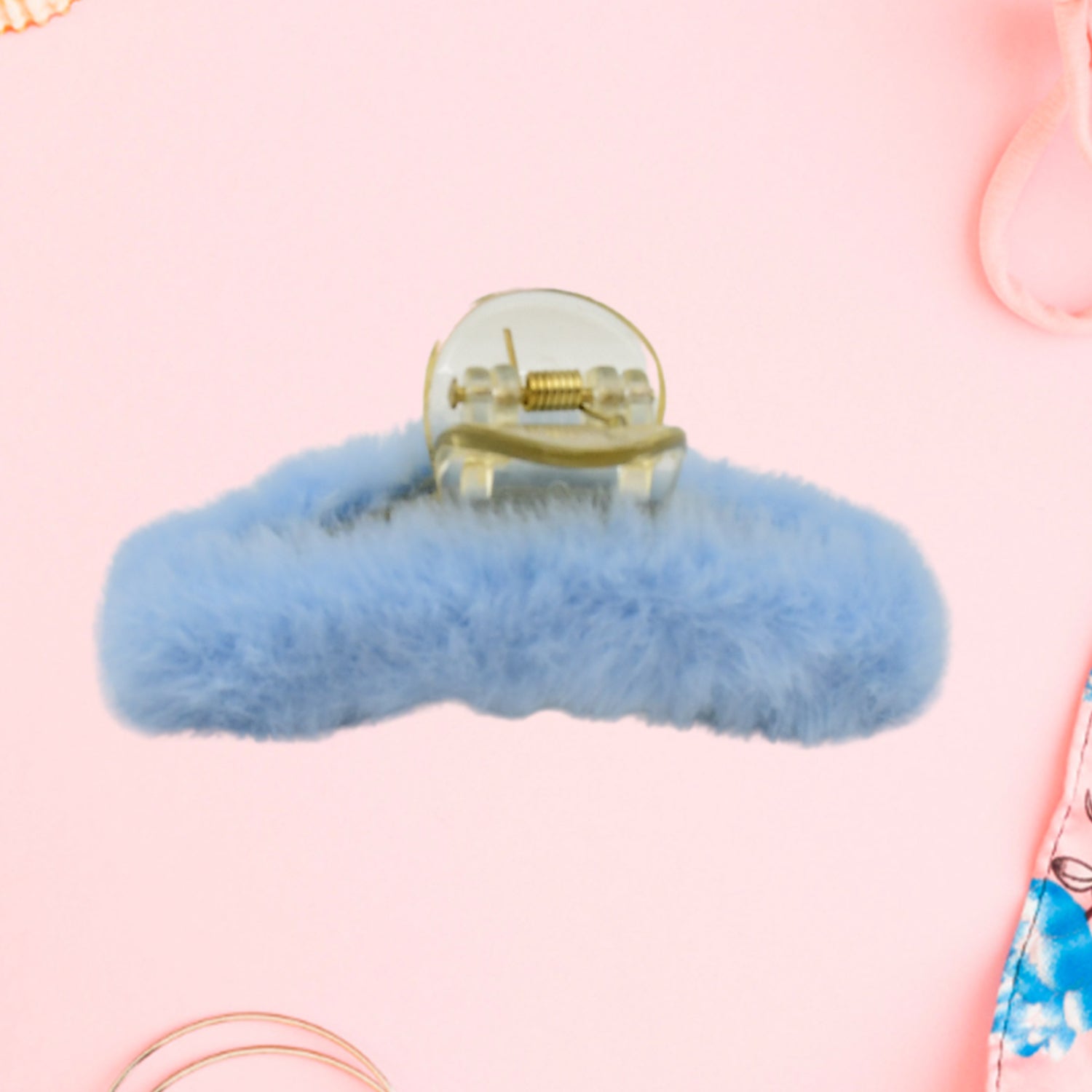 Large Plush Hair Claw Clips Fur Hair butterfly (1 Pc / Mix Design) - infinityexculsivestore.com