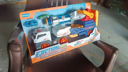 Large Truck Toys Include 2 Racing Cars+4 Ball, with Light & Sounds (Battery Not Included) - infinityexculsivestore.com