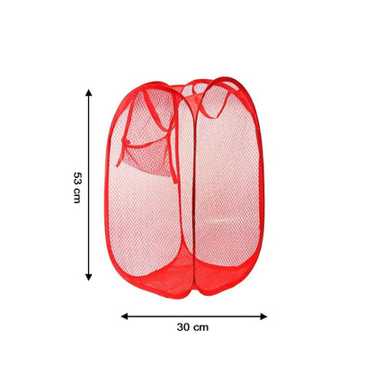 Laundry Hamper Mesh Fabric For Ventilation Foldable Storage Pop Up Clothes Basket - infinityexculsivestore.com