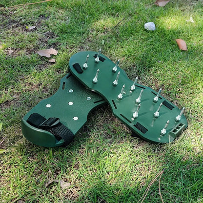 Lawn Aerator Sandals, Garden Grass Aerator Spiked Sandals Green Studded Shoes for Yard Patio Garden Excavation - infinityexculsivestore.com