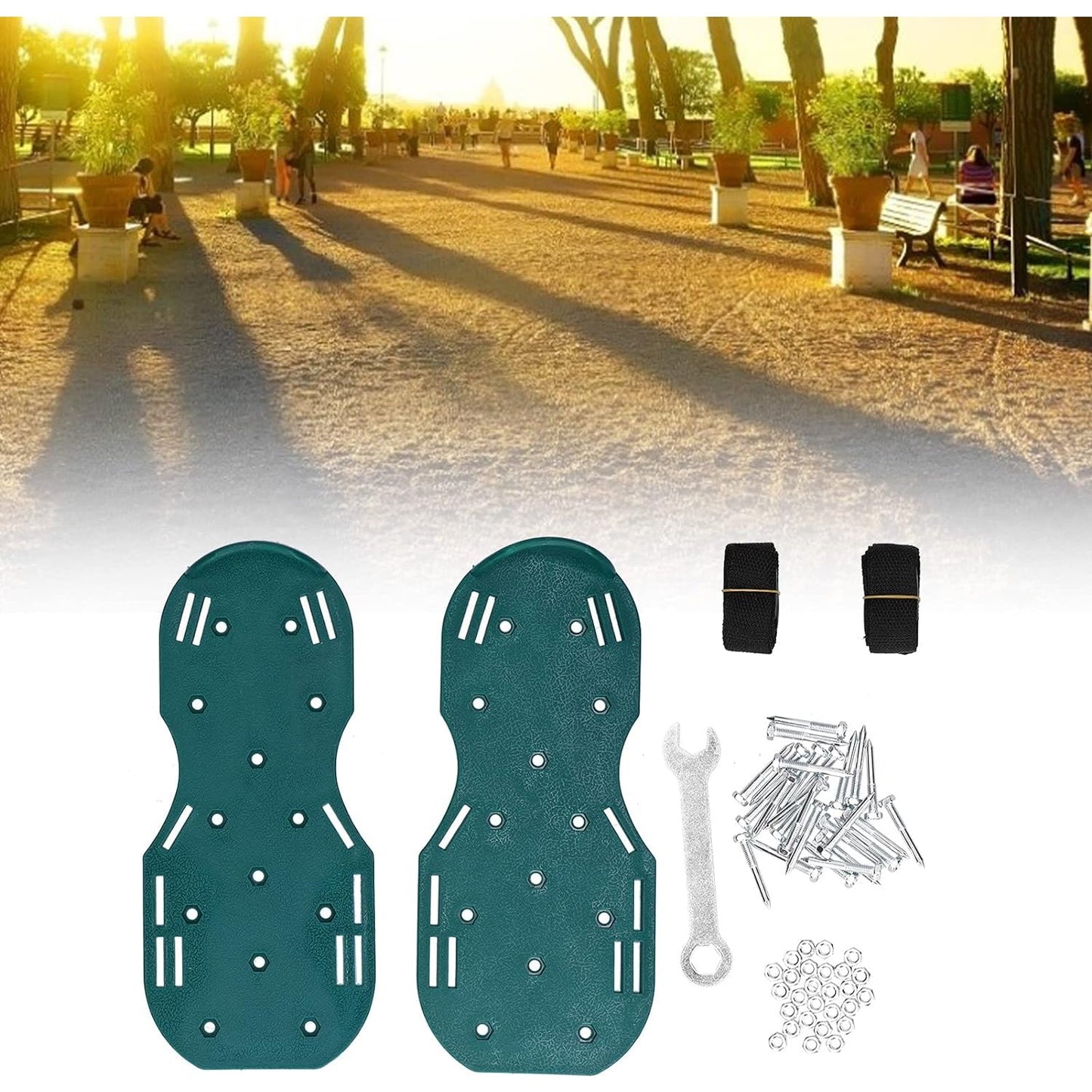 Lawn Aerator Sandals, Garden Grass Aerator Spiked Sandals Green Studded Shoes for Yard Patio Garden Excavation - infinityexculsivestore.com