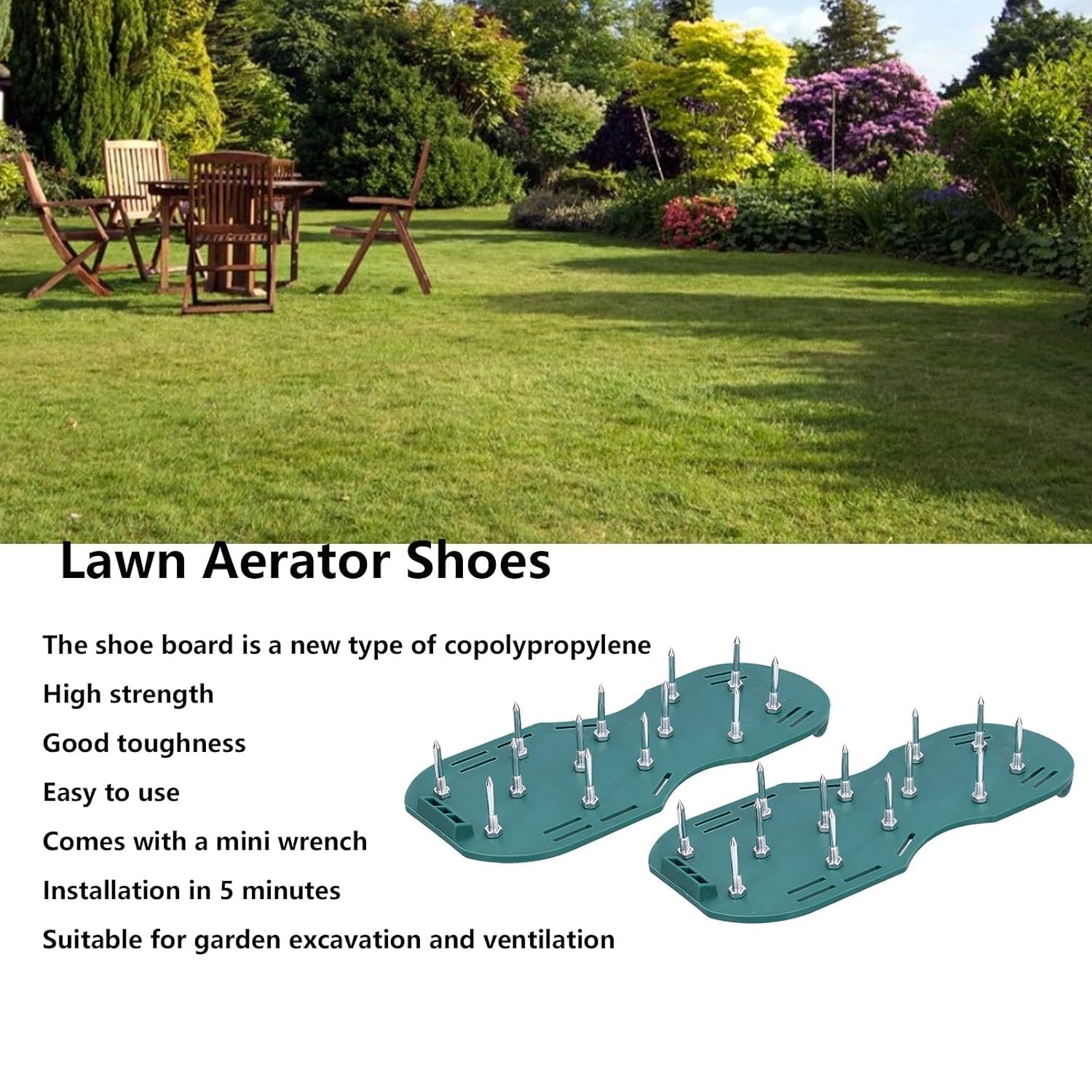 Lawn Aerator Sandals, Garden Grass Aerator Spiked Sandals Green Studded Shoes for Yard Patio Garden Excavation - infinityexculsivestore.com