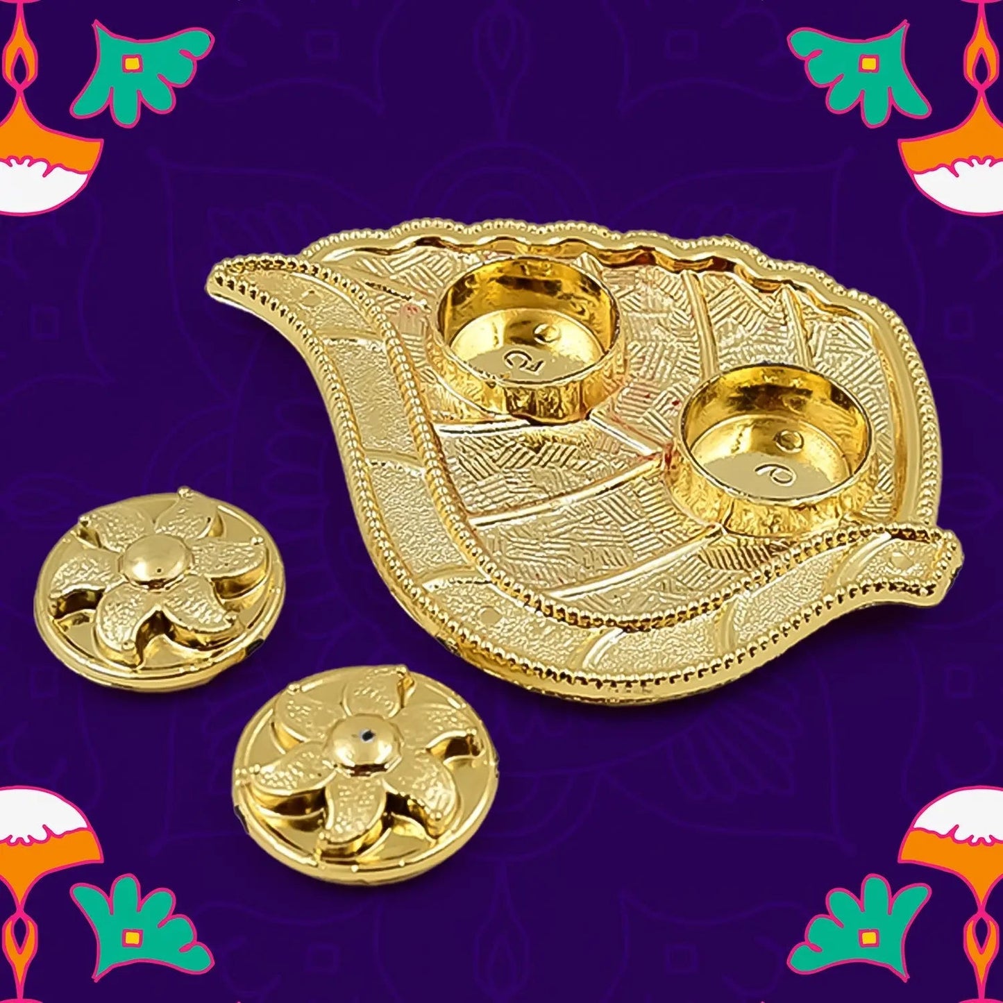 Leaf Shape Rakasha Bandhan Special Puja Thali (1 Pc) - infinityexculsivestore.com