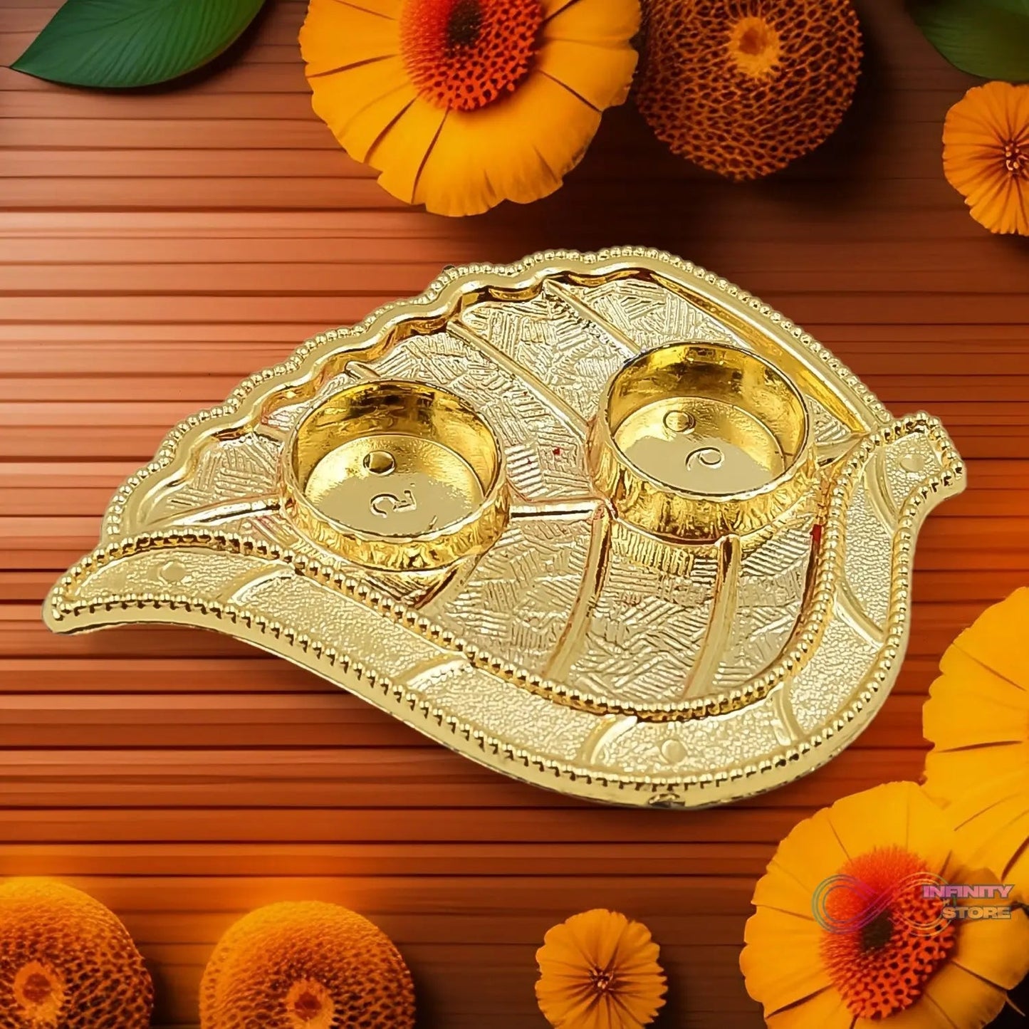 Leaf Shape Rakasha Bandhan Special Puja Thali (1 Pc) - infinityexculsivestore.com