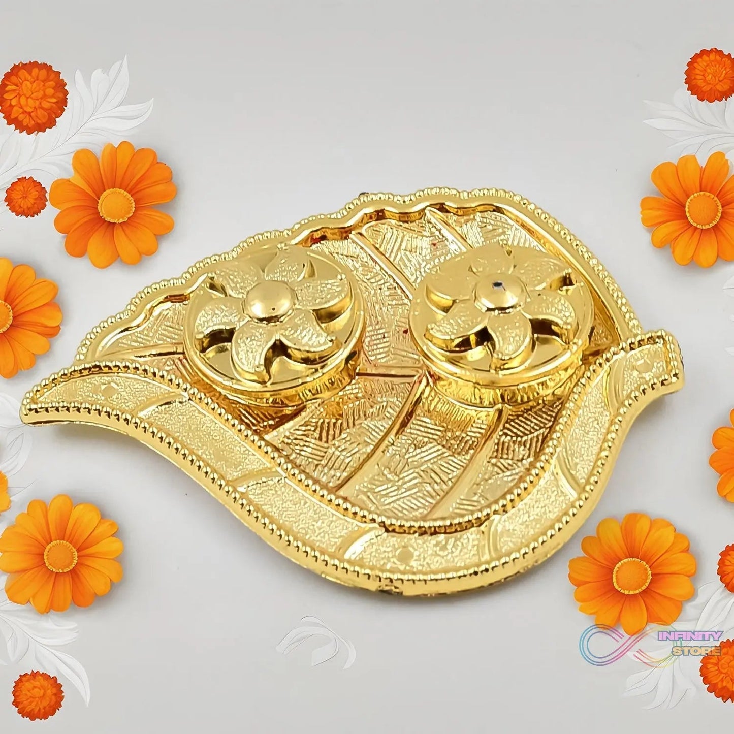 Leaf Shape Rakasha Bandhan Special Puja Thali (1 Pc) - infinityexculsivestore.com