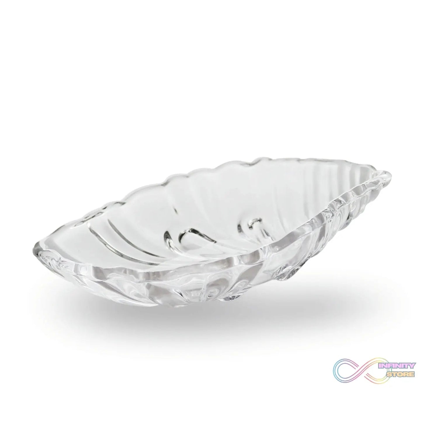 Leaf shaped Glass Serve tray of snacks, Mukhwaas, and ice cream. - infinityexculsivestore.com