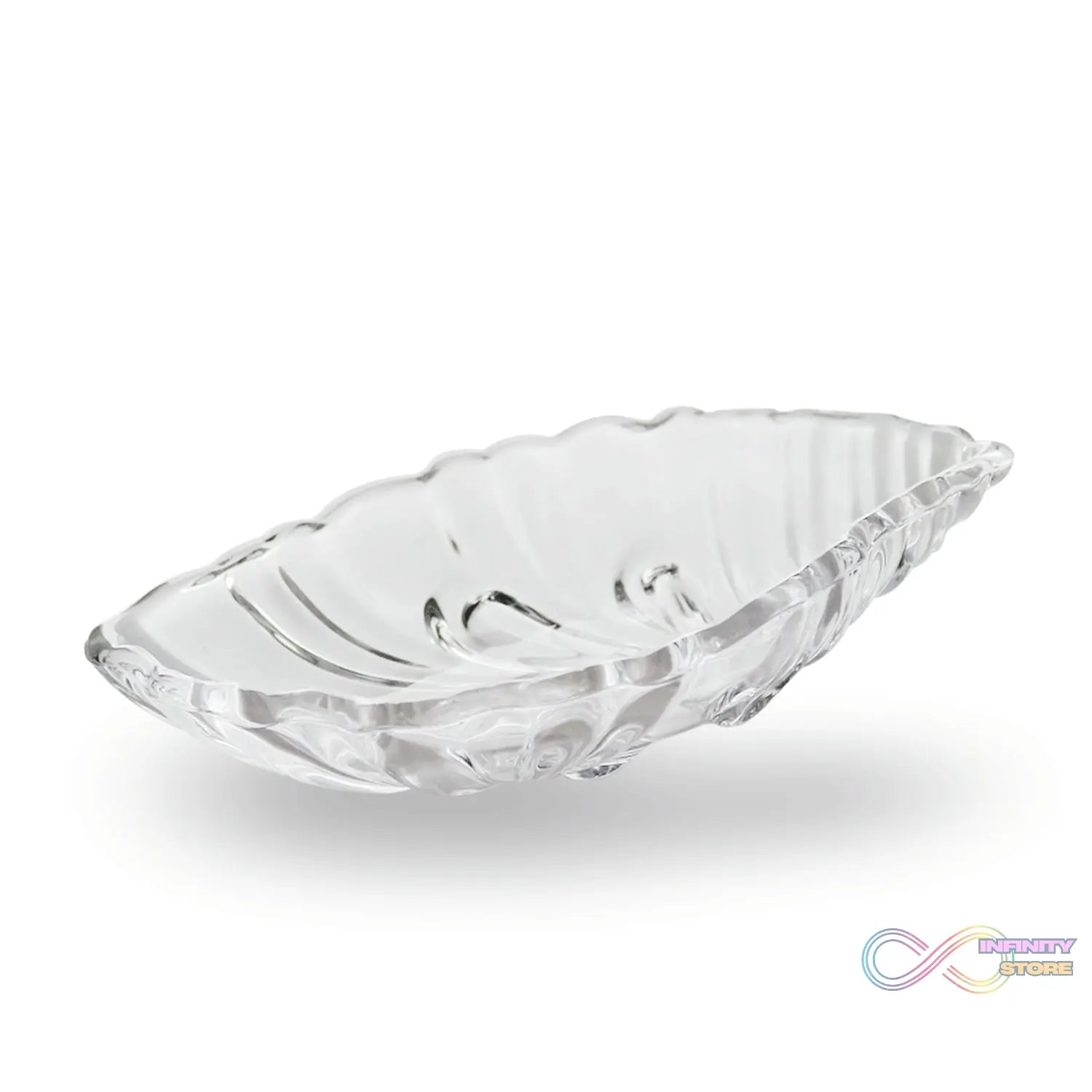 Leaf shaped Glass Serve tray of snacks, Mukhwaas, and ice cream. - infinityexculsivestore.com