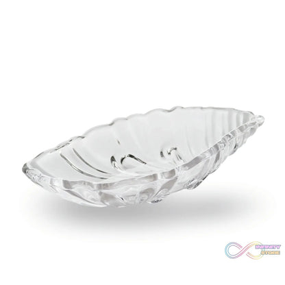 Leaf shaped Glass Serve tray of snacks, Mukhwaas, and ice cream. - infinityexculsivestore.com