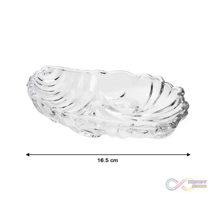 Leaf shaped Glass Serve tray of snacks, Mukhwaas, and ice cream. - infinityexculsivestore.com