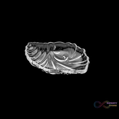 Leaf shaped Glass Serve tray of snacks, Mukhwaas, and ice cream. - infinityexculsivestore.com