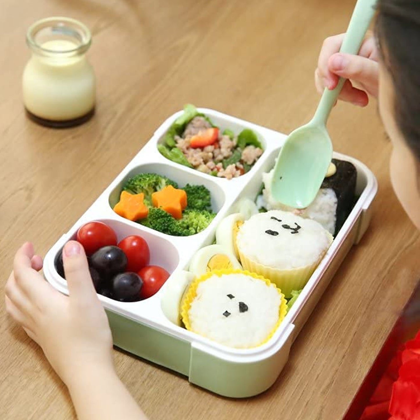 Leak - Proof Lunch Box with 4 Compartments for School & Office Use - infinityexculsivestore.com