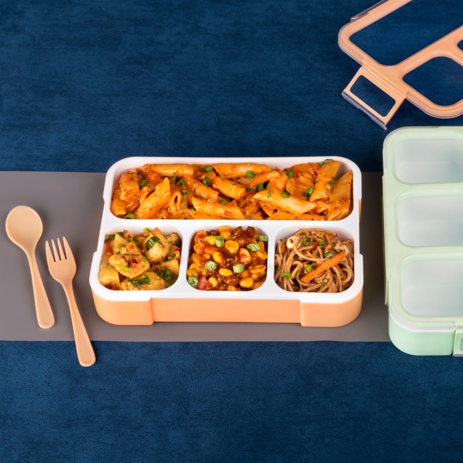 Leak - Proof Lunch Box with 4 Compartments for School & Office Use - infinityexculsivestore.com
