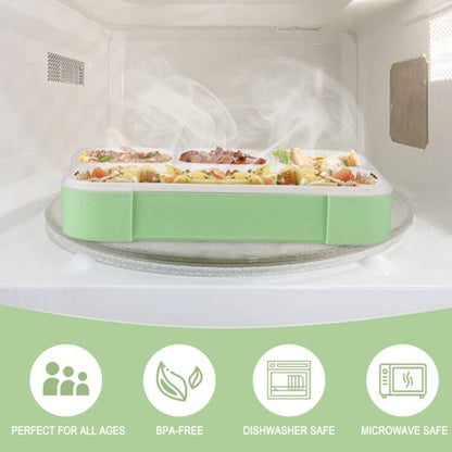 Leak - Proof Lunch Box with 4 Compartments for School & Office Use - infinityexculsivestore.com