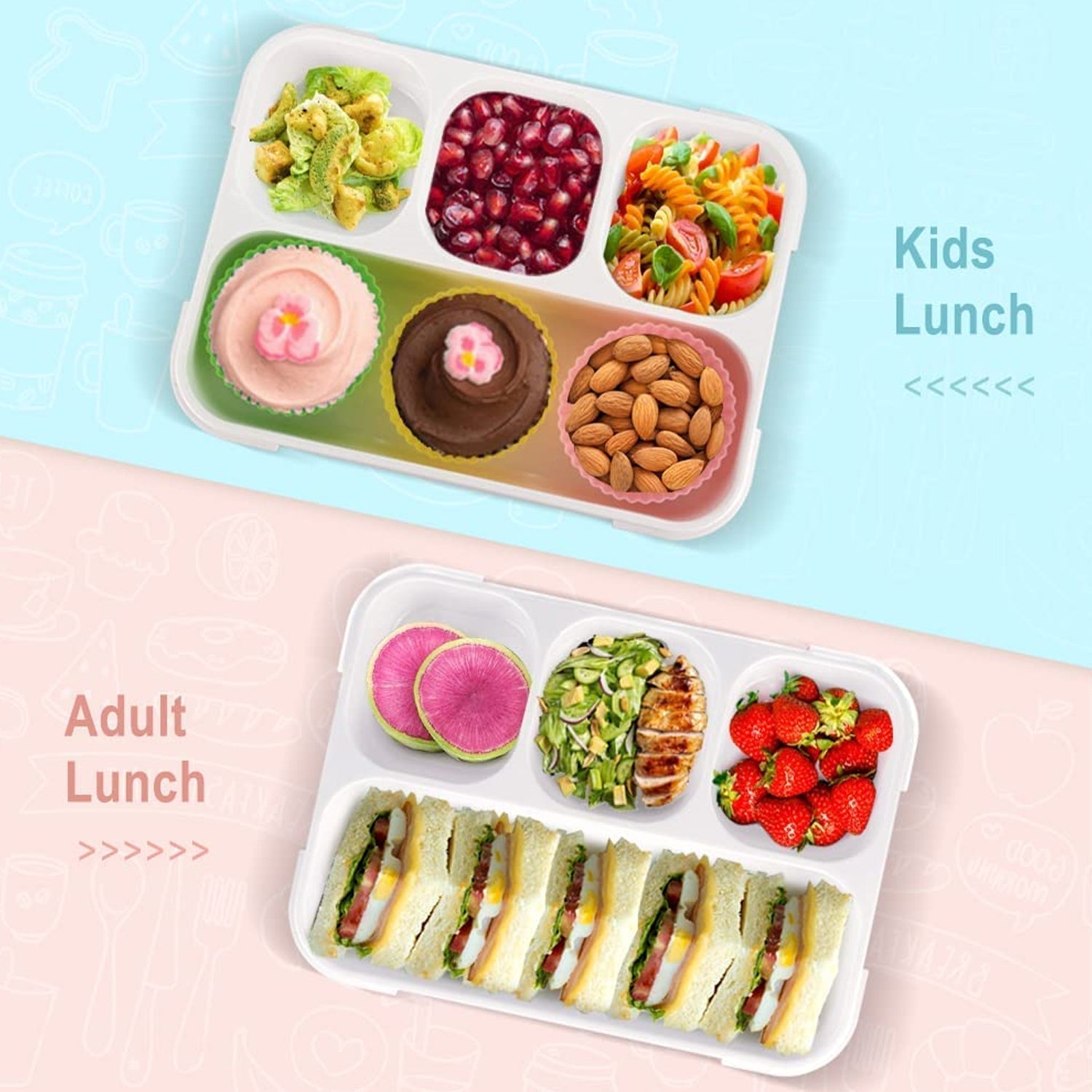 Leak - Proof Lunch Box with 4 Compartments for School & Office Use - infinityexculsivestore.com