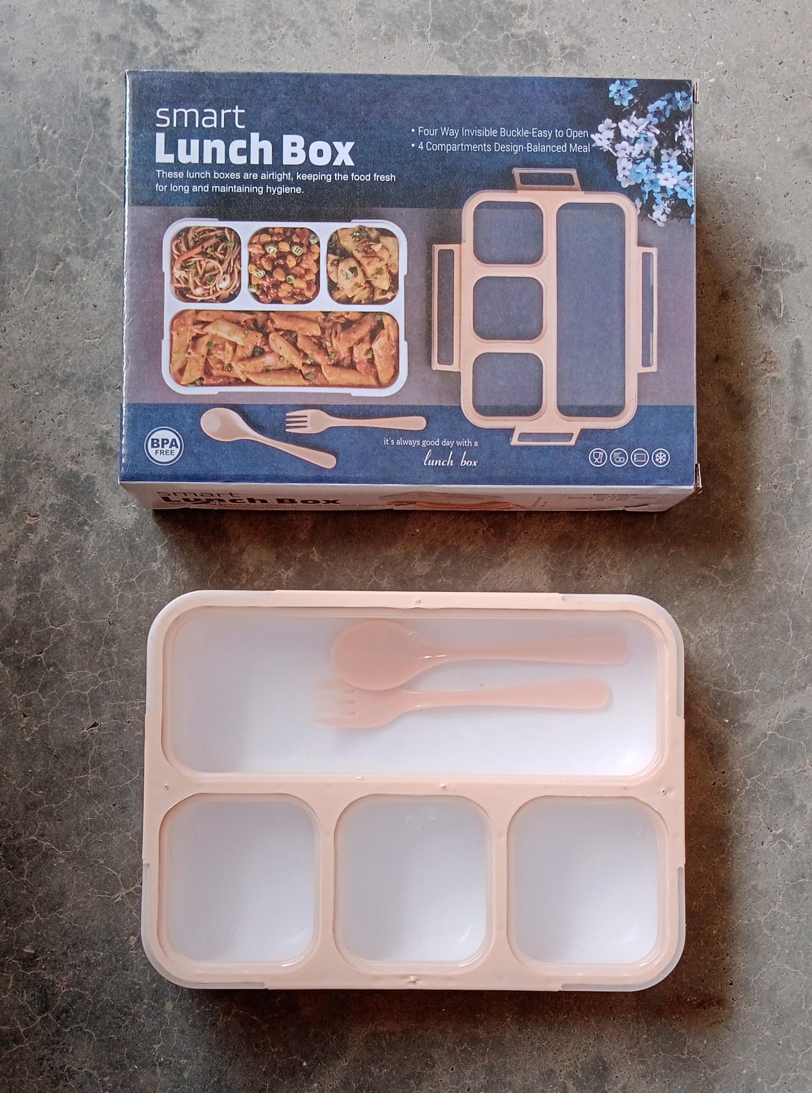 Leak - Proof Lunch Box with 4 Compartments for School & Office Use - infinityexculsivestore.com