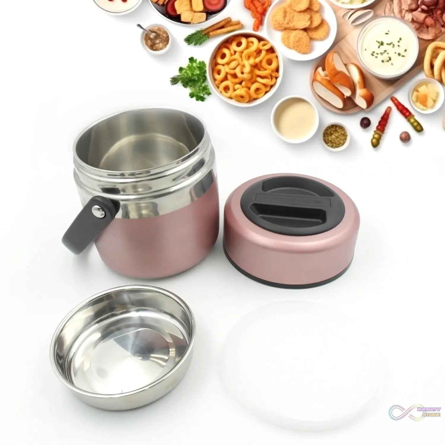 Leak - Proof Thermos Flask: Keeps Food Hot & Fresh (Stainless Steel, Multi - Color) - infinityexculsivestore.com