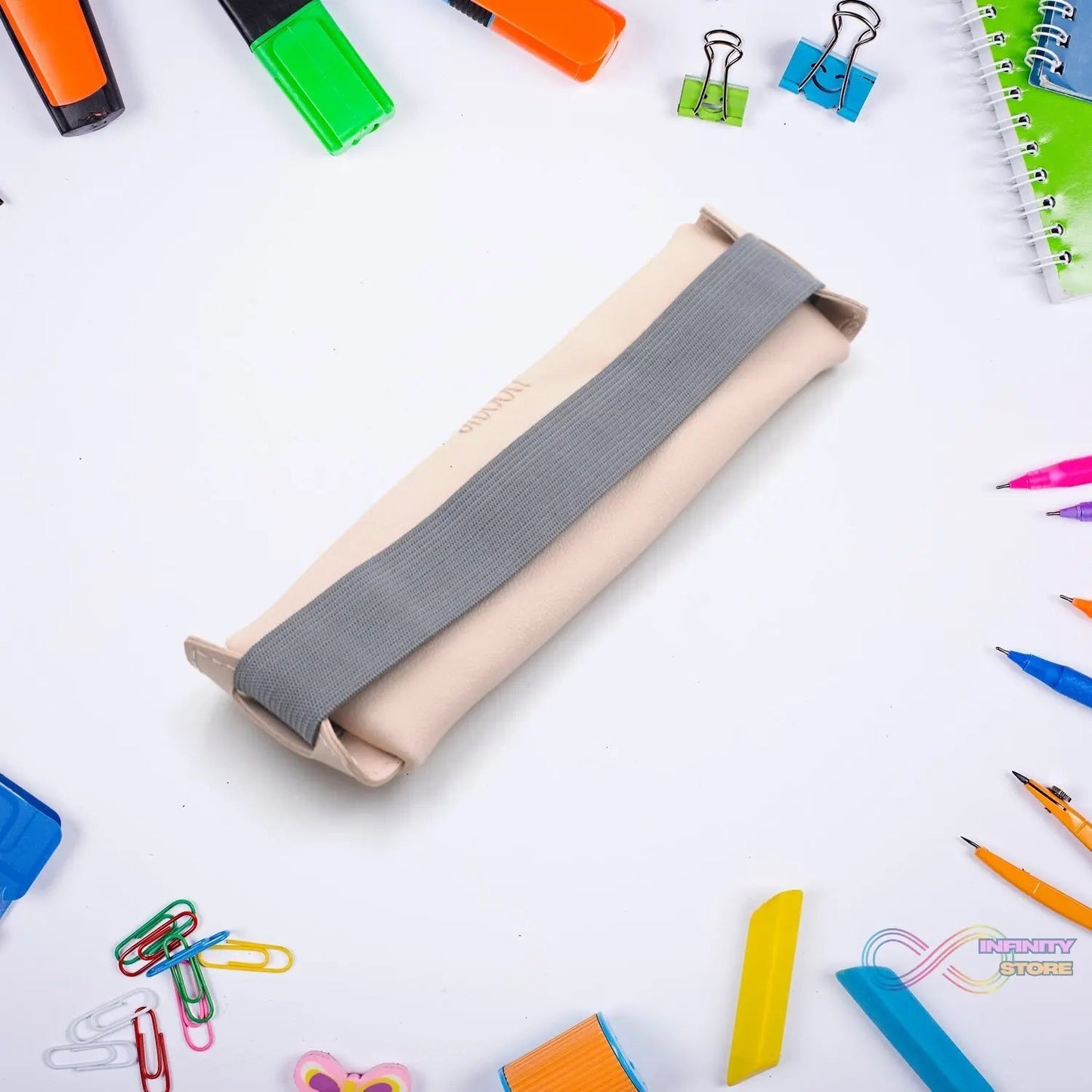 Leather Pencil Case high - quality leather pencil pouch ideal of School (1Pc) - infinityexculsivestore.com