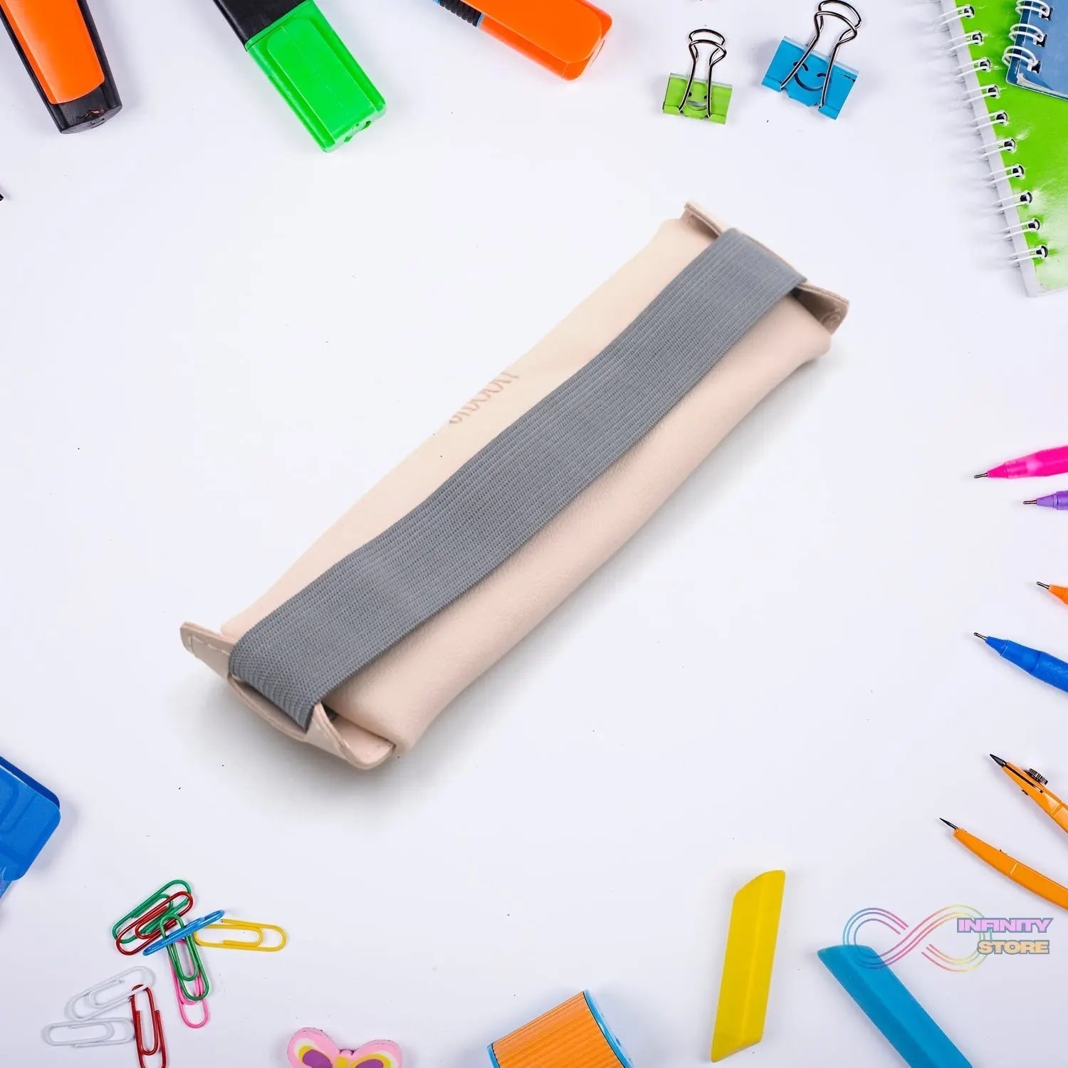 Leather Pencil Case high - quality leather pencil pouch ideal of School (1Pc) - infinityexculsivestore.com