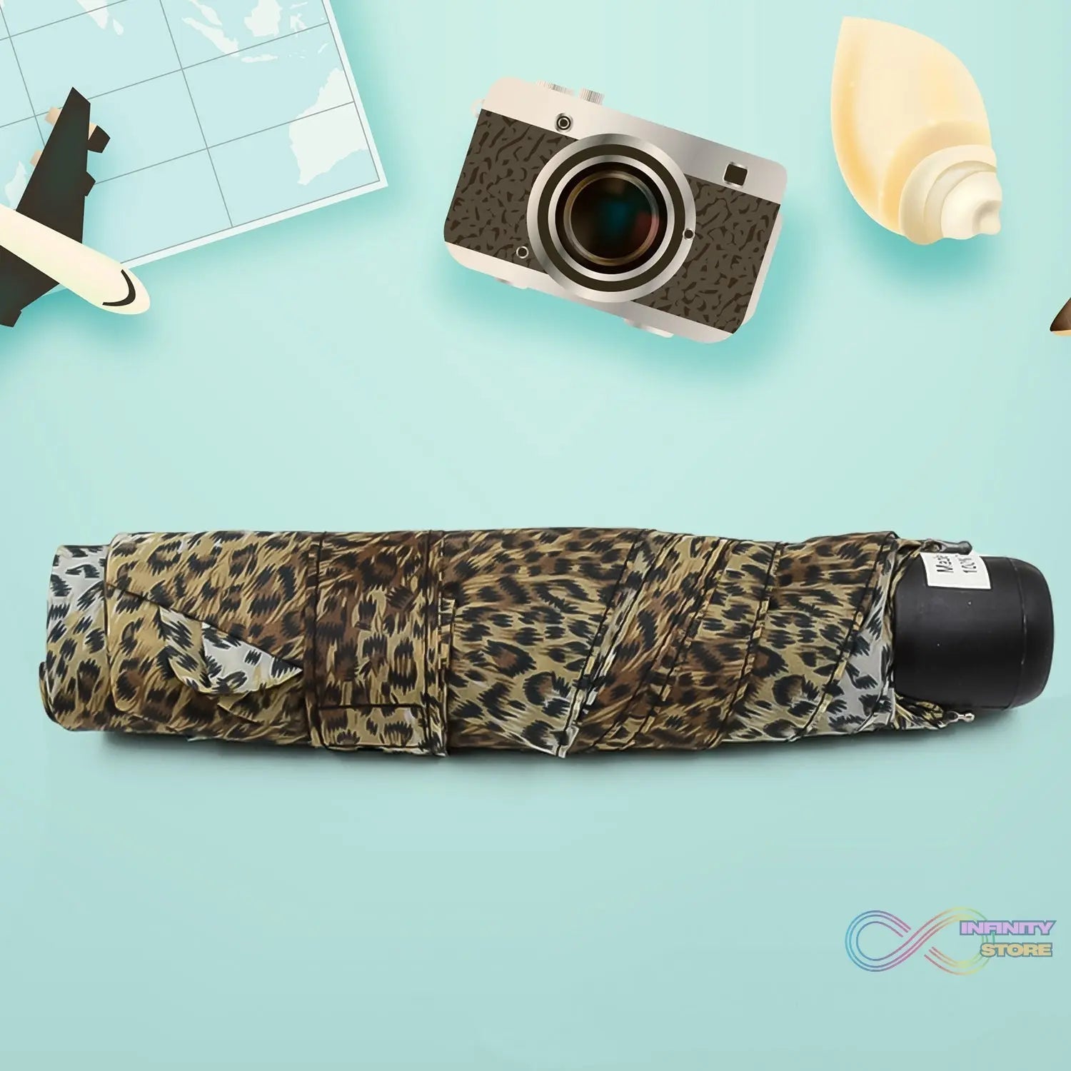 Leopard Shape 3 - Fold Sun & Rain Protective Foldable Umbrella (1 Pc) - infinityexculsivestore.com