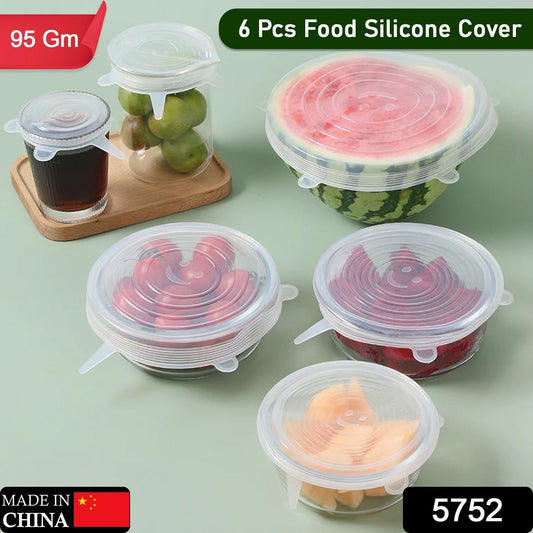 Silicone Stretch Lids, Food Cover For Freezer Microwave Oven Safe Fresh - Keeping Flexible Covers for Utensils, Dishes, Plates Jars, Cans, Mugs, Bowl Covers Food Safety Seal Lids (6 Pcs Set /95 Gm ) - infinityexculsivestore.com