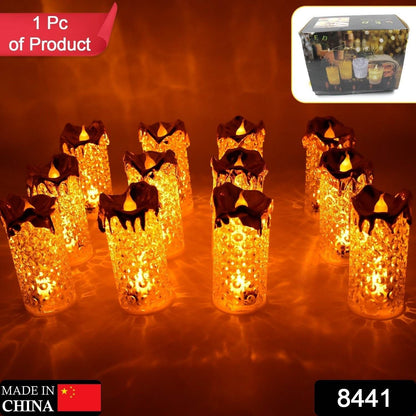 Gold Flameless Candles LED Light Flameless and Smokeless Decorative, Candles Led Tea Light Candle Perfect for Gifting, Home, Diwali,Wedding, Christmas, Crystal Candle Lights, Table Decorations (12 Pc MOQ) - infinityexculsivestore.com