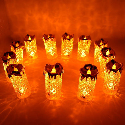 Gold Flameless Candles LED Light Flameless and Smokeless Decorative, Candles Led Tea Light Candle Perfect for Gifting, Home, Diwali,Wedding, Christmas, Crystal Candle Lights, Table Decorations (12 Pc MOQ) - infinityexculsivestore.com