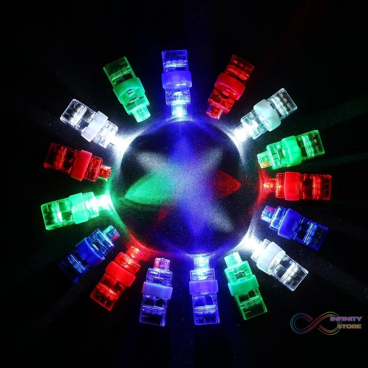Light up Finger Tips, Clear Mini Rings, LED Glow Ring with Elastic Band (1 Pc) - infinityexculsivestore.com