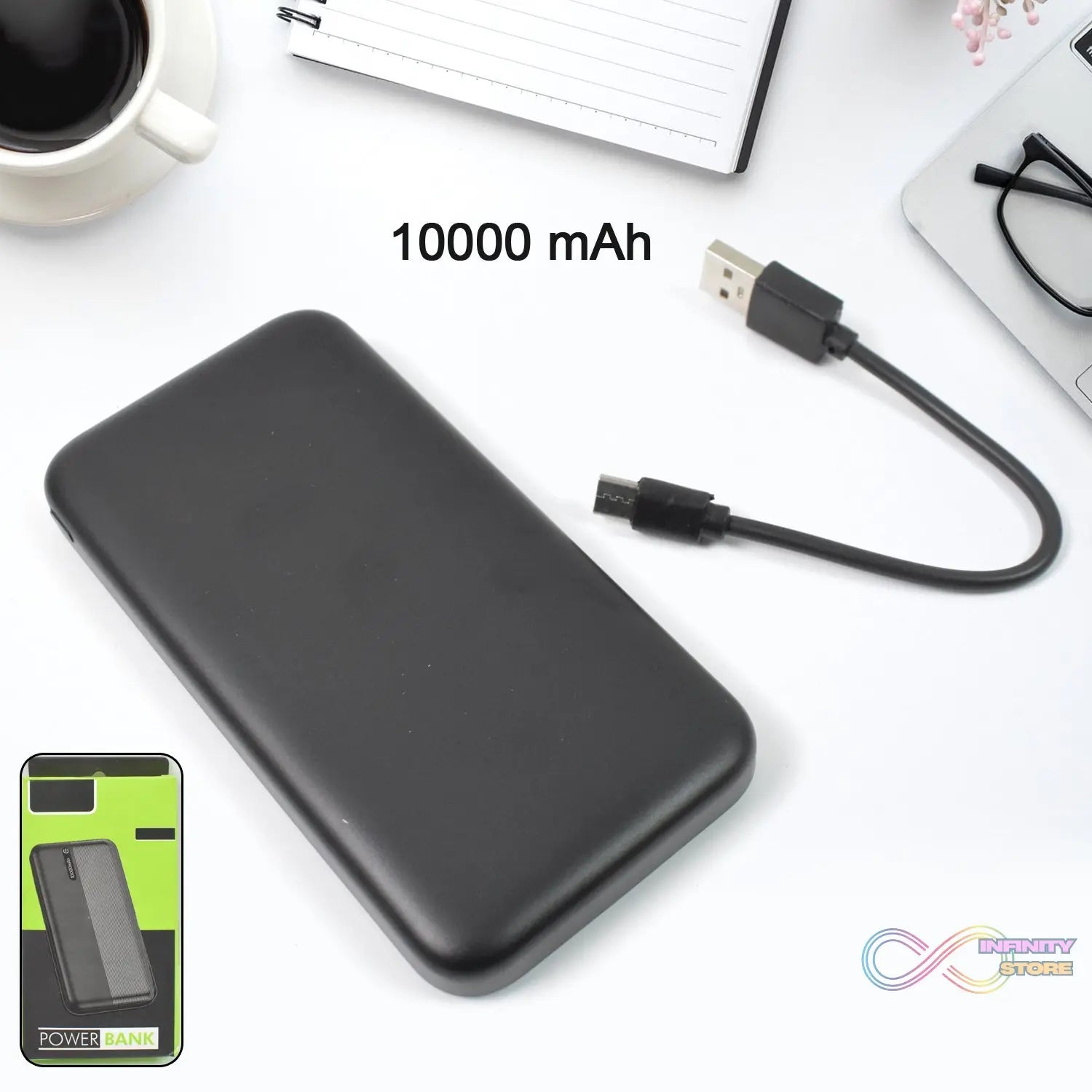 Lithium - Polymer, 2 USB Output, Power Bank, 10000mAh (1 Pc) - infinityexculsivestore.com