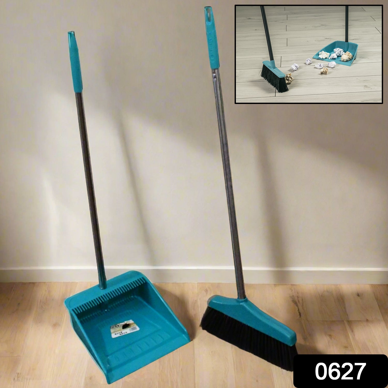 Long Handle Dustpan and Brush 2 Piece Set for Sweeping Cleaning Home Office - infinityexculsivestore.com