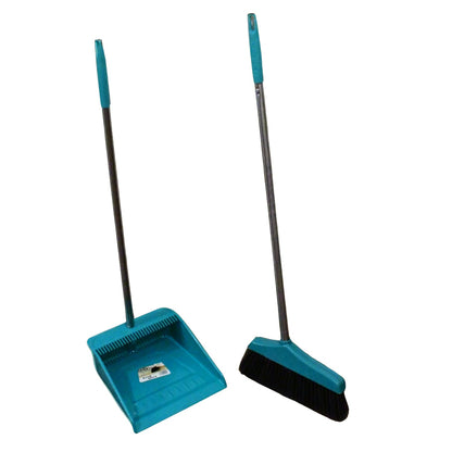 Long Handle Dustpan and Brush 2 Piece Set for Sweeping Cleaning Home Office - infinityexculsivestore.com