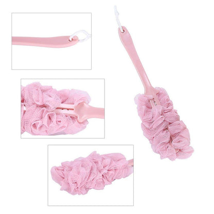 Loofah Back Scrubber for Shower, Long Handle Bath Sponge Shower Brush, Soft Nylon Mesh Back Cleaner Washer, Body Bath Brush for Women and Men, Bathroom Shower Accessories - infinityexculsivestore.com
