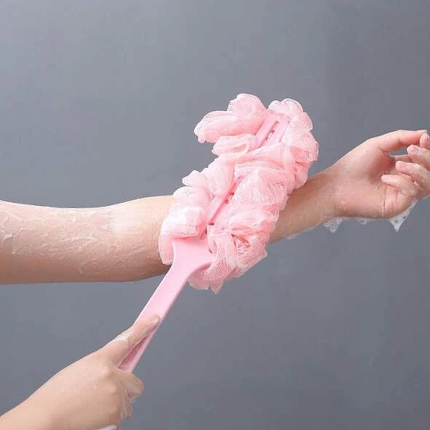 Loofah Back Scrubber for Shower, Long Handle Bath Sponge Shower Brush, Soft Nylon Mesh Back Cleaner Washer, Body Bath Brush for Women and Men, Bathroom Shower Accessories - infinityexculsivestore.com