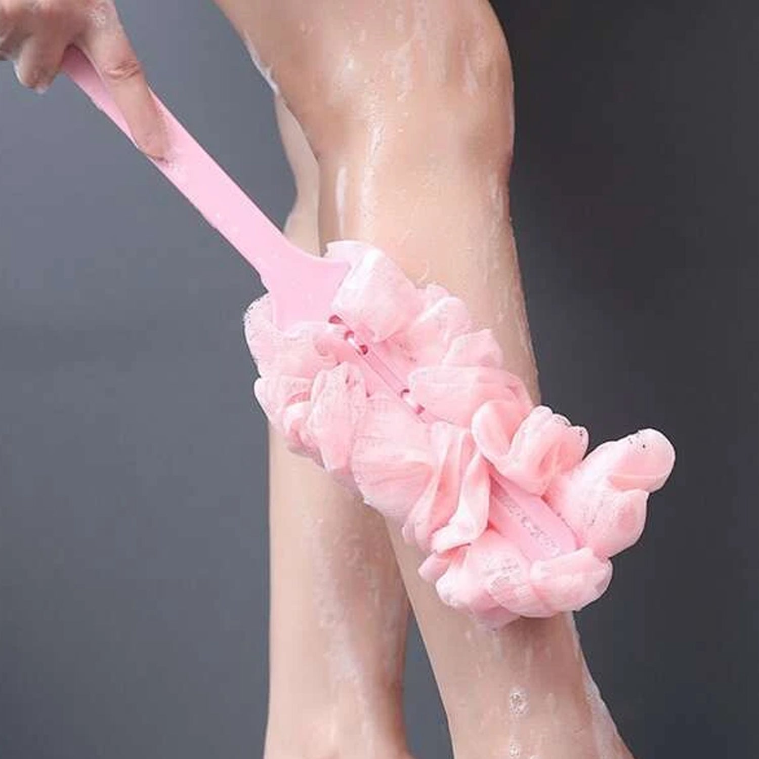 Loofah Back Scrubber for Shower, Long Handle Bath Sponge Shower Brush, Soft Nylon Mesh Back Cleaner Washer, Body Bath Brush for Women and Men, Bathroom Shower Accessories - infinityexculsivestore.com