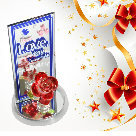 Lovely Rose Gift Showpiece, Love showpiece Valentine's Day Gift, Cute Anniversary, Wedding, Birthday, Boyfriend, Husband Romantic Unique Gift Set, Home Decoration Gift Set (1 Pc) - infinityexculsivestore.com